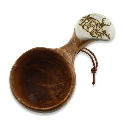 Pahantekij&auml; Pellosta Moose Antler Kuksa, Curly, animals, 1 hole