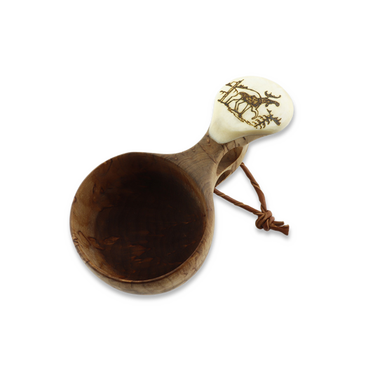 Pahantekij&auml; Pellosta Moose Antler Kuksa, Curly, elk, 2 holes