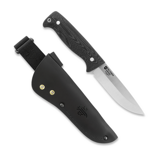 Peltonen Knives M07 Full Tang, black micarta, black leather sheath