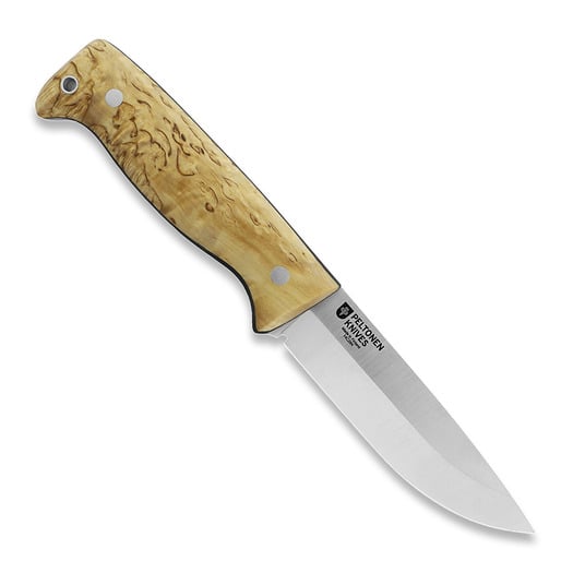 Peltonen Knives M07 Full Tang, curly birch, brown leather sheath