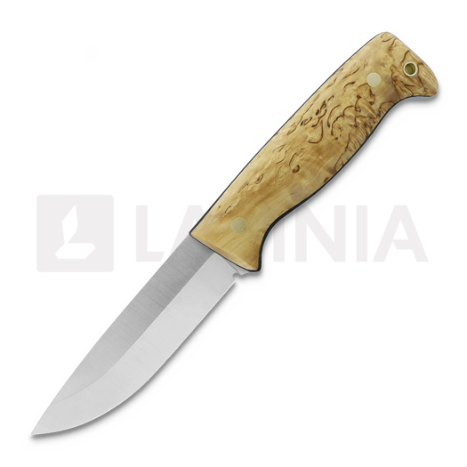 Peltonen Knives M07 Full Tang, curly birch, brown leather sheath