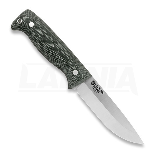 Peltonen Knives M07 Full Tang, green micarta, black leather sheath