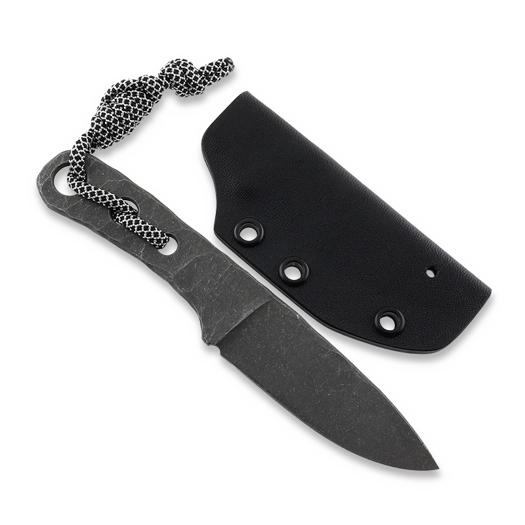 Piranha Knives Skeleton Necker kniv, black kydex
