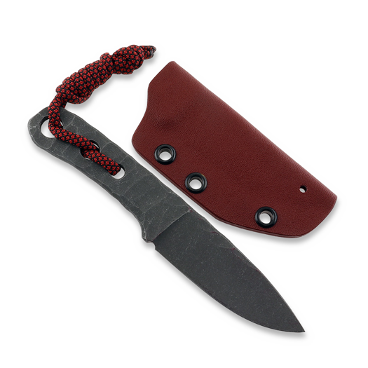 Piranha Knives Skeleton Necker kniv, red kydex