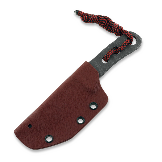 Piranha Knives Skeleton Necker kniv, red kydex