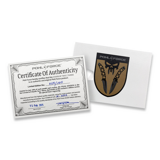 Cuțit Pohl Force Charlie Two BK - Final Edition