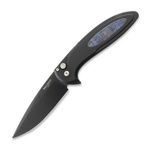 Pro-Tech Cambria Flipper DLC סכין מתקפלת, TechnoCarbon Blue Inlay CF2103-LTDTCBLUE