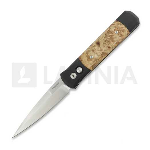 Сгъваем нож Pro-Tech Godfather Satin, Black Aluminum & Maple Burl 906-SATIN