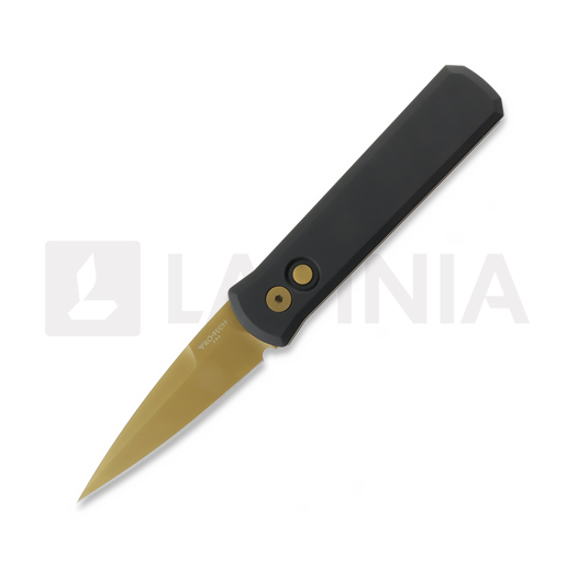 Pro-Tech Godson Tan PVD 折り畳みナイフ, 黒 721-TAN