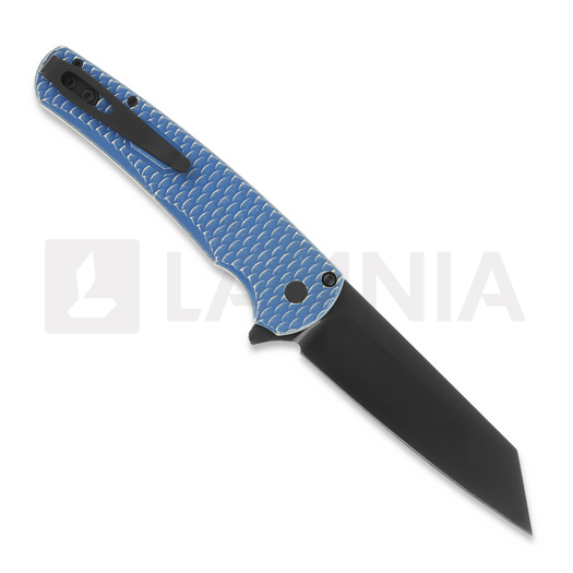 Coltello pieghevole Pro-Tech Malibu, Blue Battleworn Dragon Scale Aluminum, DLC 5436-BWBLUELTD