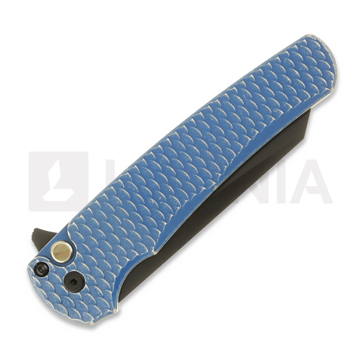 Coltello pieghevole Pro-Tech Malibu, Blue Battleworn Dragon Scale Aluminum, DLC 5436-BWBLUELTD