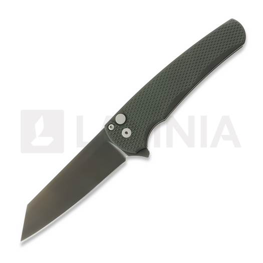 Pro-Tech Malibu Smoky Grey DLC folding knife, Textured Green 5406-SGGREEN