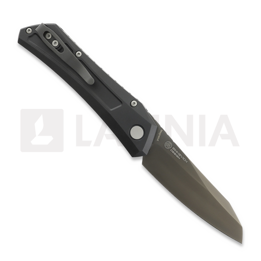 Couteau pliant Pro-Tech Oligarch, Black Aluminum, Smoky Grey DLC DS121