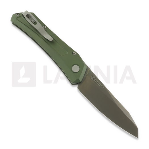 Pro-Tech Oligarch sulankstomas peilis, Green Aluminum, DLC DS121-GREEN