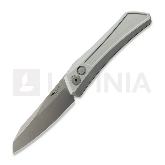 Pro-Tech Oligarch foldekniv, Grey Aluminum, Stonewash DS101-GREY