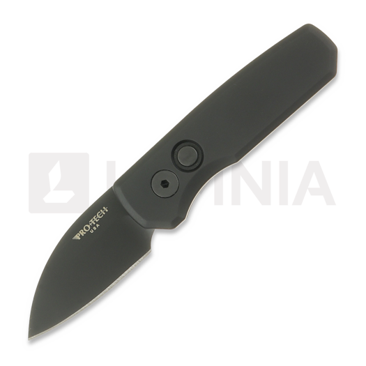Pro-Tech Runt 5 DLC Wharncliffe 折り畳みナイフ, 黒 R5303