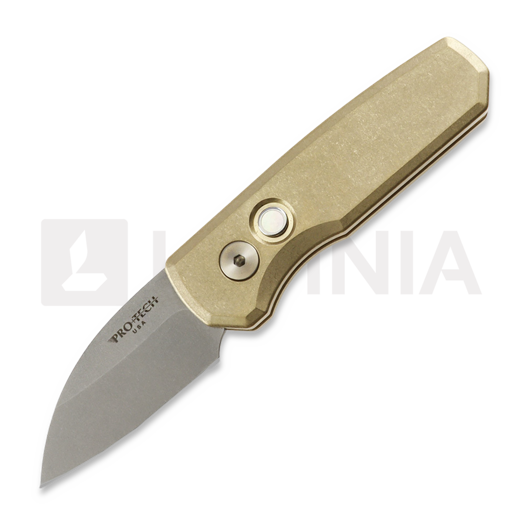 Pro-Tech Runt 5 Stonewashed Wharncliffe összecsukható kés, AlBronze R5310
