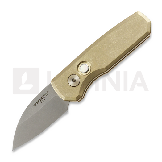 Pro-Tech Runt 5 Stonewashed Wharncliffe folding knife, AlBronze R5310