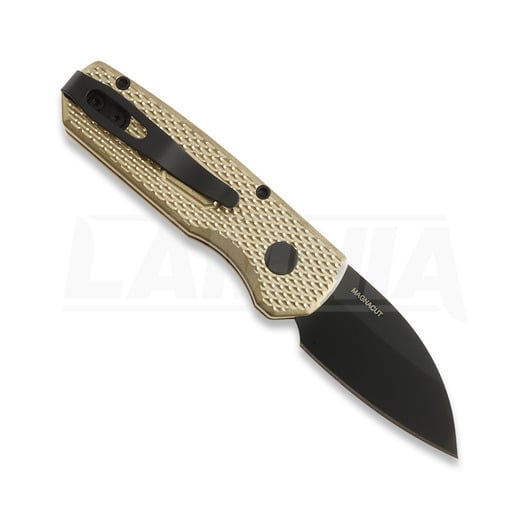 Pro-Tech Runt 5 Stonewashed Wharncliffe összecsukható kés, Textured, AlBronze R5313