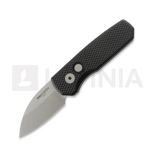 Pro-Tech Runt 5 Stonewashed Wharncliffe סכין מתקפלת, Textured, שחור R5305