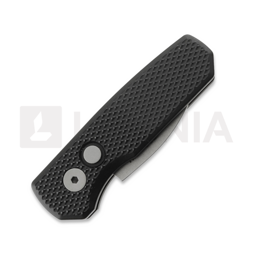 Pro-Tech Runt 5 Stonewashed Wharncliffe 折り畳みナイフ, Textured, 黒 R5305