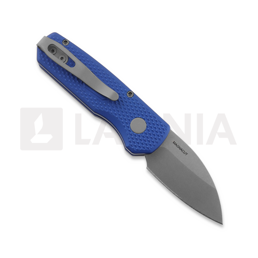 Pro-Tech Runt 5 sulankstomas peilis, Textured Blue Aluminum, Stonewash R5305-BLUE