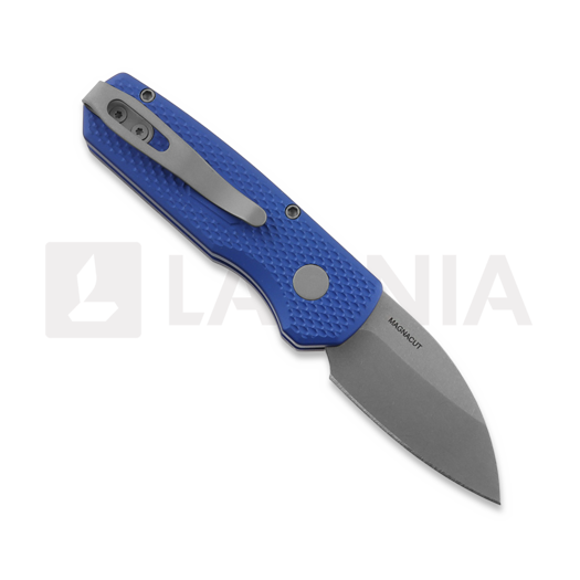 Coltello pieghevole Pro-Tech Runt 5, Textured Blue Aluminum, Stonewash R5305-BLUE