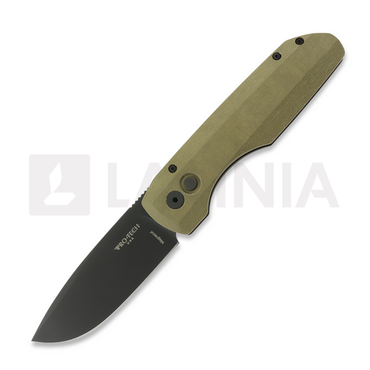 Складной нож Pro-Tech Synapse, Black Aluminum/Green Micarta, DLC VERO1213-GRNMIC