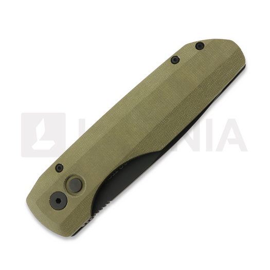 Pro-Tech Synapse sulankstomas peilis, Black Aluminum/Green Micarta, DLC VERO1213-GRNMIC