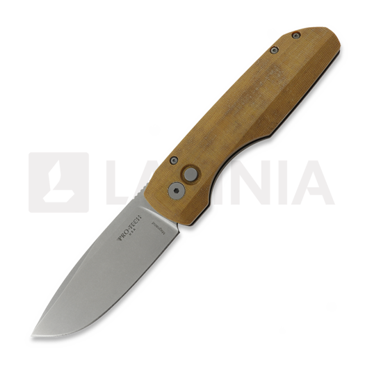 Pro-Tech Synapse Black Aluminum & Natural Micarta 折叠刀, Stonewash VERO1211-NATURALLINEN