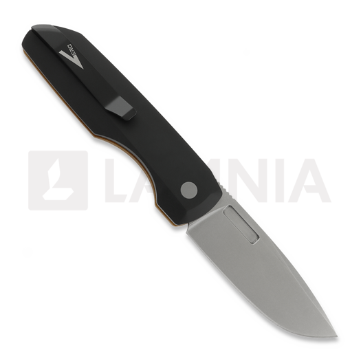 Coltello pieghevole Pro-Tech Synapse Black Aluminum & Natural Micarta, Stonewash VERO1211-NATURALLINEN