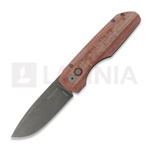 Pro-Tech Synapse Black Aluminum & Red Micarta foldekniv, Acid Washed VERO1211-AWREDLINEN