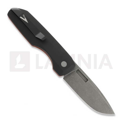 Coltello pieghevole Pro-Tech Synapse Black Aluminum & Red Micarta, Acid Washed VERO1211-AWREDLINEN