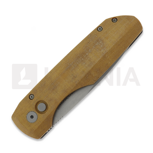 Pro-Tech Synapse Black Titanium & Natural Micarta &ouml;sszecsukhat&oacute; k&eacute;s, Stonewash VERO1211-NATURALLINEN