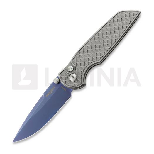 Pro-Tech TR-3 Integrity Custom összecsukható kés, SW/Blasted Relic, Sapphire Blue INTCUSTOM003