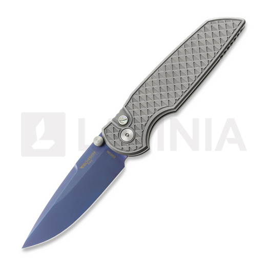 Pro-Tech TR-3 Integrity Custom folding knife, SW/Blasted Relic, Sapphire Blue INTCUSTOM003