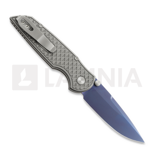 Coltello pieghevole Pro-Tech TR-3 Integrity Custom, SW/Blasted Relic, Sapphire Blue INTCUSTOM003