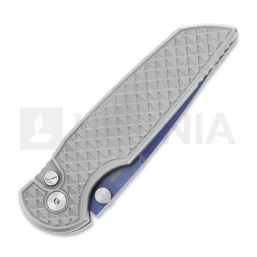 Coltello pieghevole Pro-Tech TR-3 Integrity Custom, SW/Blasted Relic, Sapphire Blue INTCUSTOM003