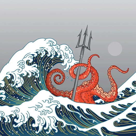 Prometheus Design Werx Art Print - Great Wave Kraken
