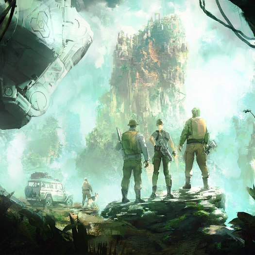 Prometheus Design Werx Art Print - Off World Mountain Ruins