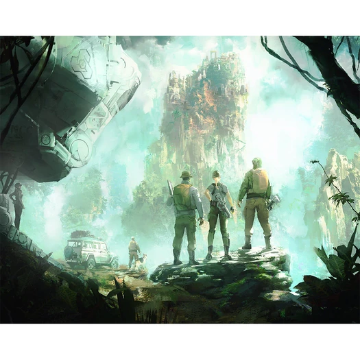 Prometheus Design Werx Art Print - Off World Mountain Ruins