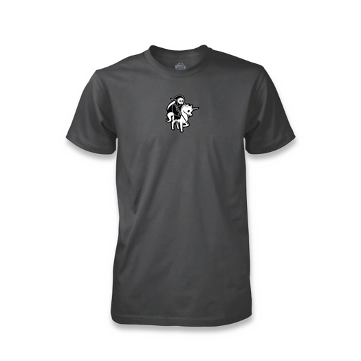 Prometheus Design Werx Death Rides a Unicorn T-Shirt - Heavy Metal, XL