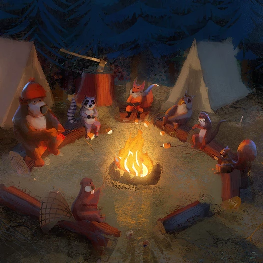 Prometheus Design Werx DRB Art Print - Campfire Friends