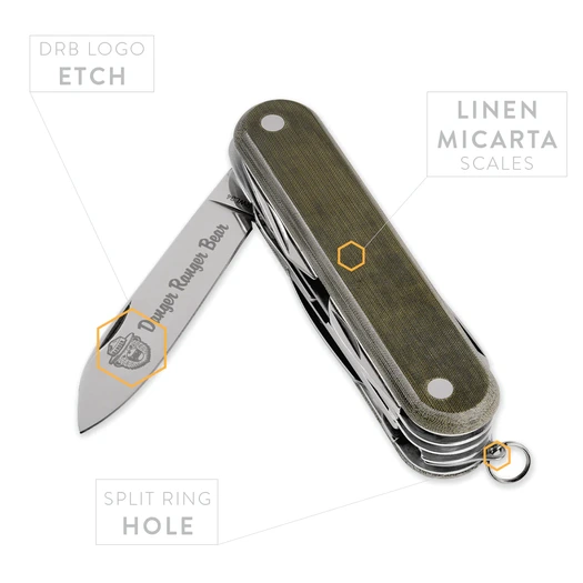 Prometheus Design Werx DRB Scout Knife Linen Micarta RL multitool