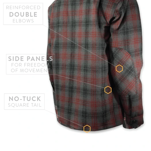 Prometheus Design Werx DRB Woodsman Shirt - Merino Red-Black-Gray Plaid
