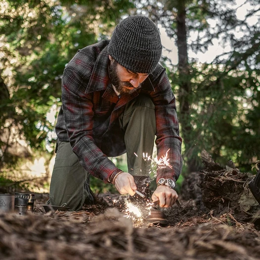 Prometheus Design Werx DRB Woodsman Shirt - Merino Red-Black-Gray Plaid