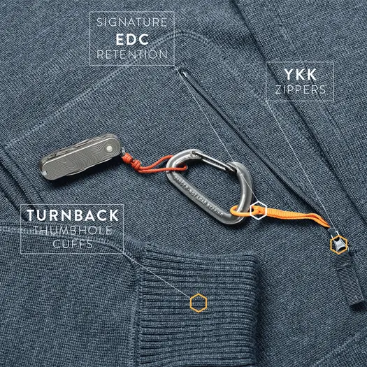 Prometheus Design Werx Orion Merino Hoodie FZ - Jager Blue