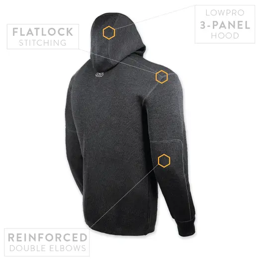 Prometheus Design Werx Orion Merino Hoodie FZ - Pursuit Black