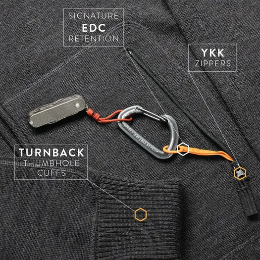 Prometheus Design Werx Orion Merino Hoodie FZ - Pursuit Black