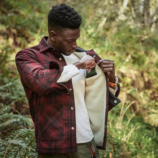 Prometheus Design Werx Shearling Mountain Jacket - Red Plaid